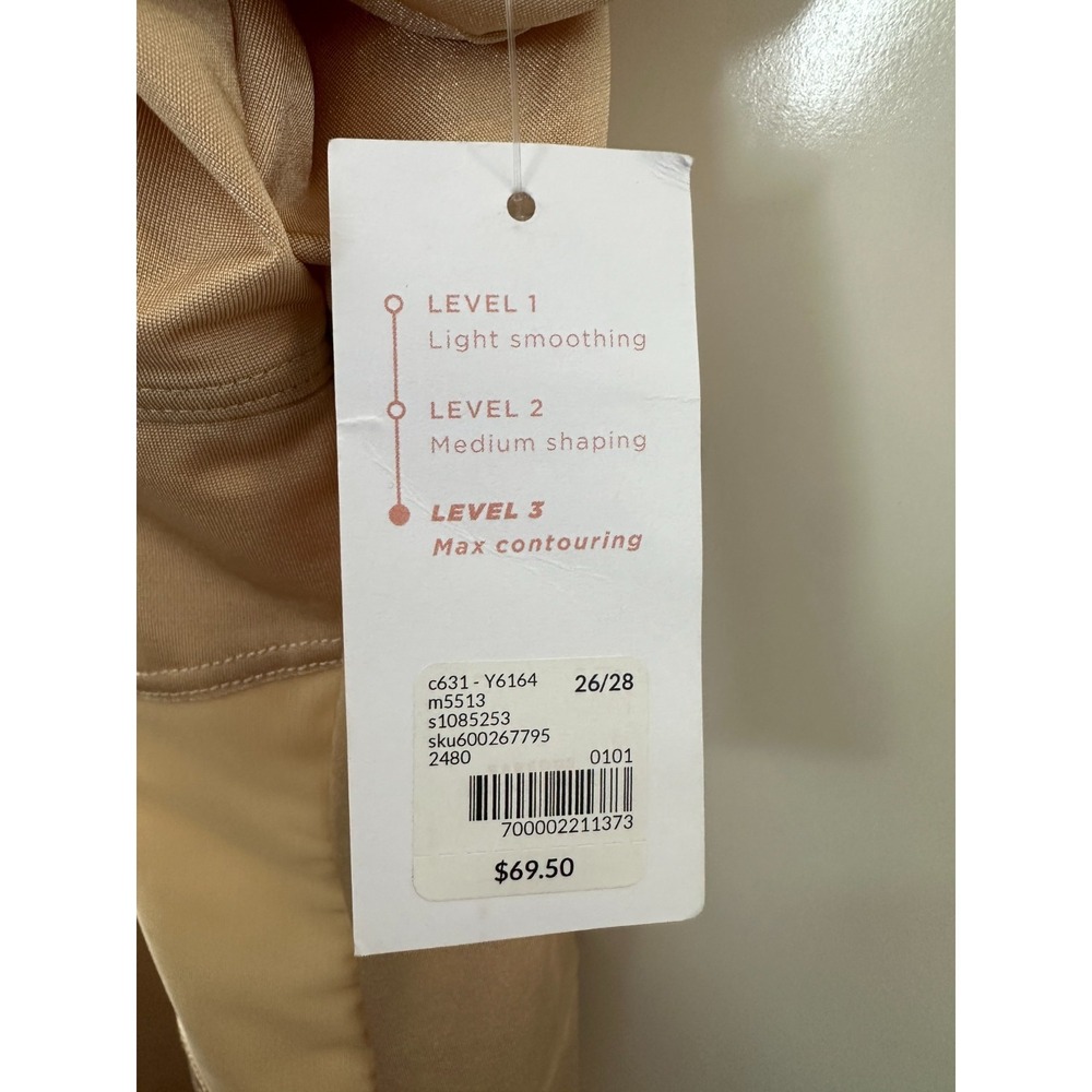 NWT Shape by Cacique Open Bust Thigh Shaper Level 3 Shaping Seamless Beige 26/28 - Picture 9 of 11